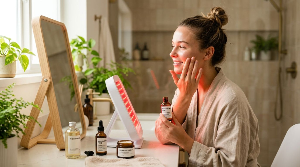 How to layer exfoliating acids with red light therapy