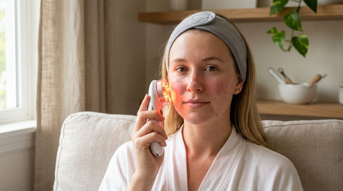 How to use red light therapy after facial extractions