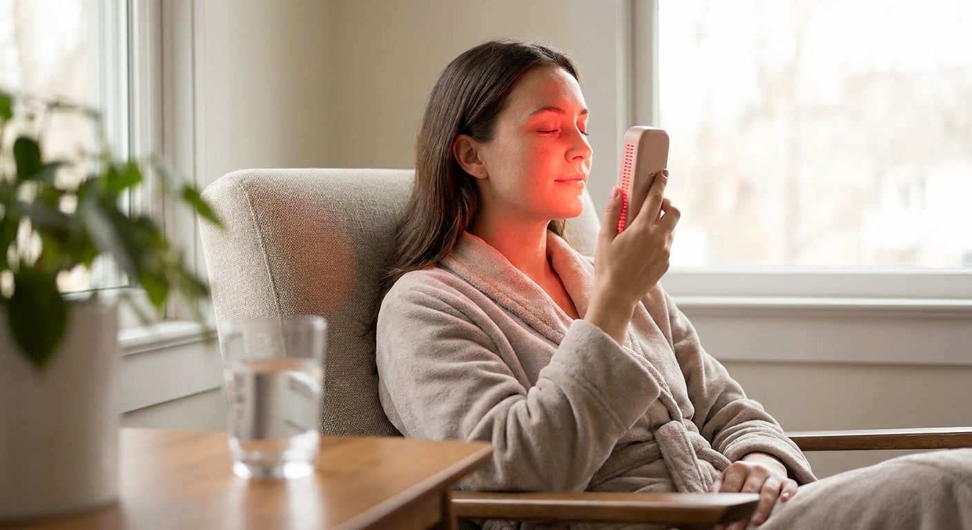 Red light therapy for sensitive skin