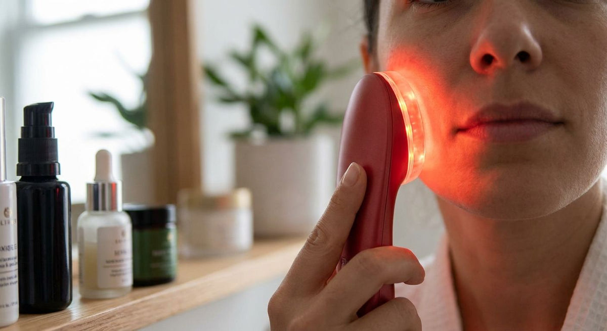 Red light therapy for large pores