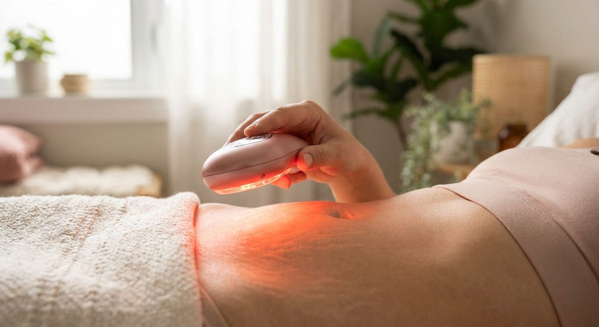 Red light therapy for stretch marks