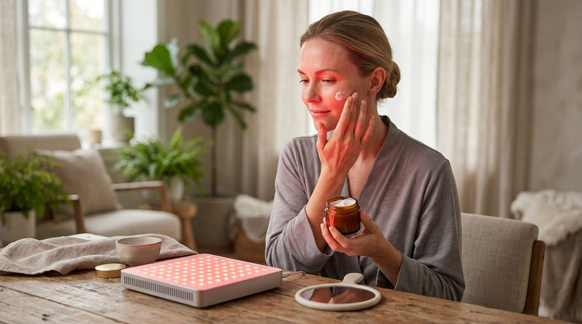 How to combine red light therapy with ceramide moisturizer