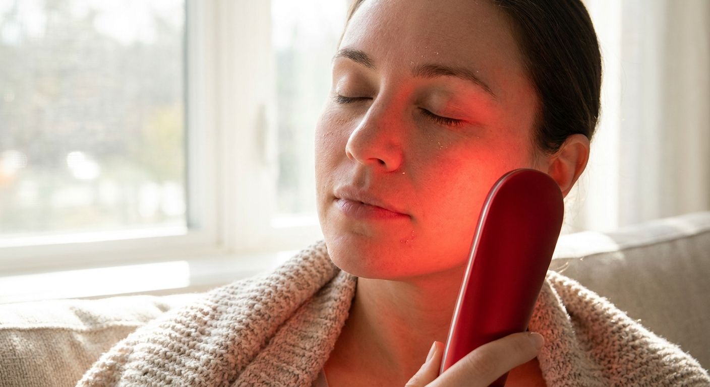 Red light therapy for dry, flaky skin