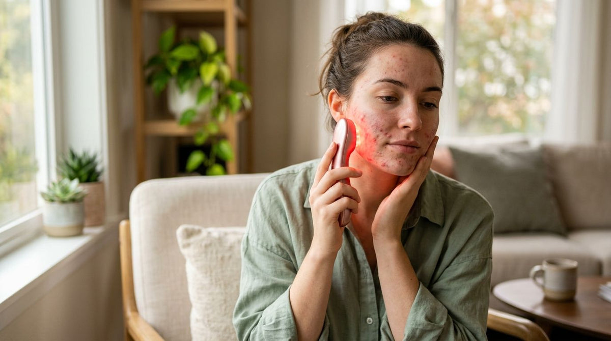 Red light therapy for hormonal acne