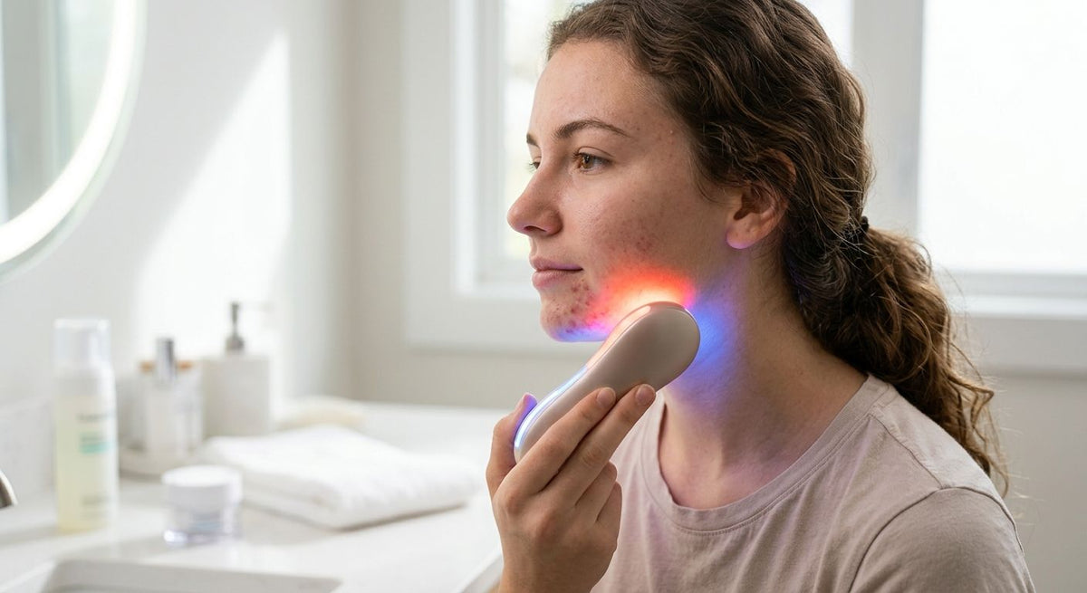 How to use red and blue light together for acne