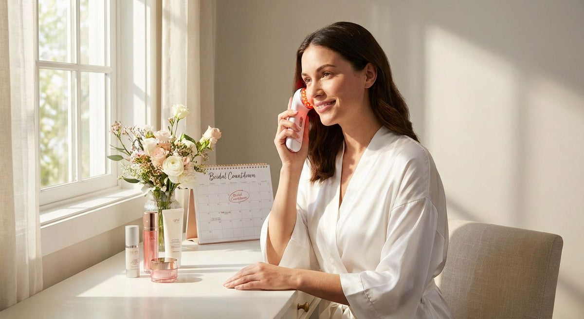 How to use red light therapy for a bridal skincare countdown