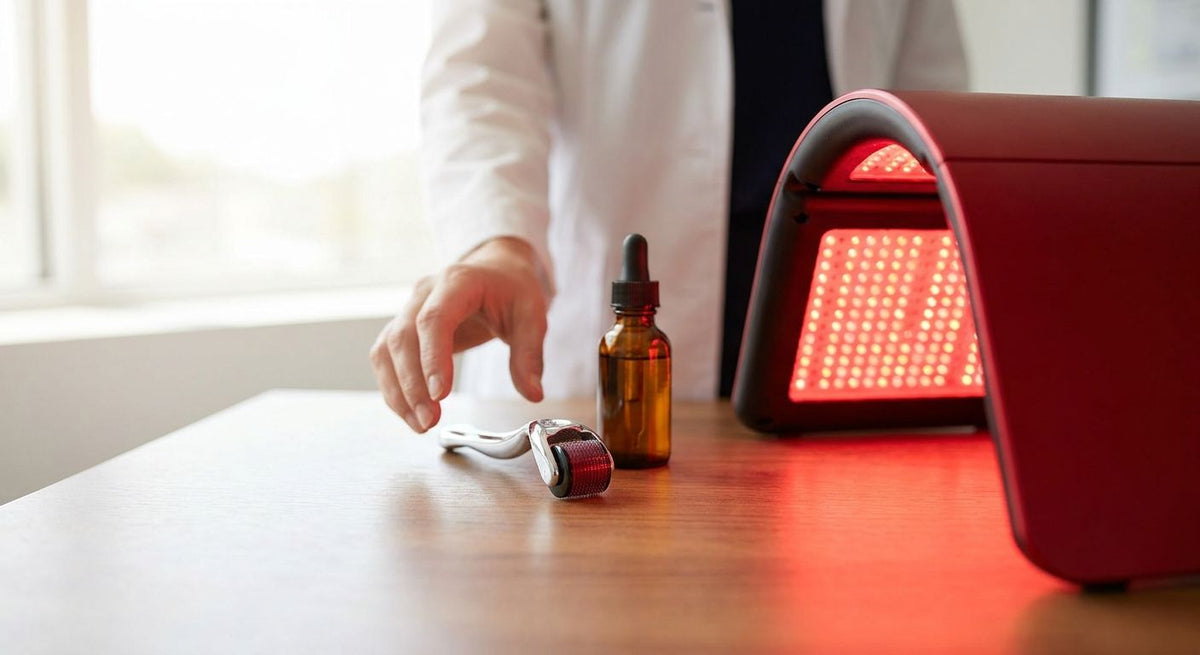 How to combine red light therapy with microneedling