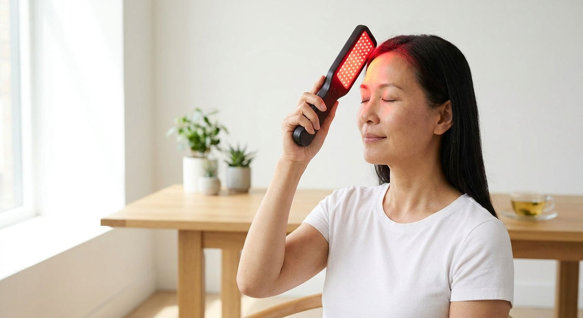 Red light therapy for forehead wrinkles