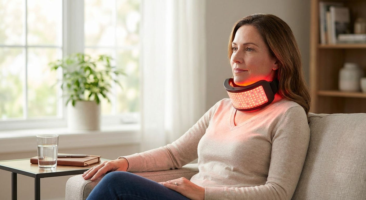Red light therapy for a double chin