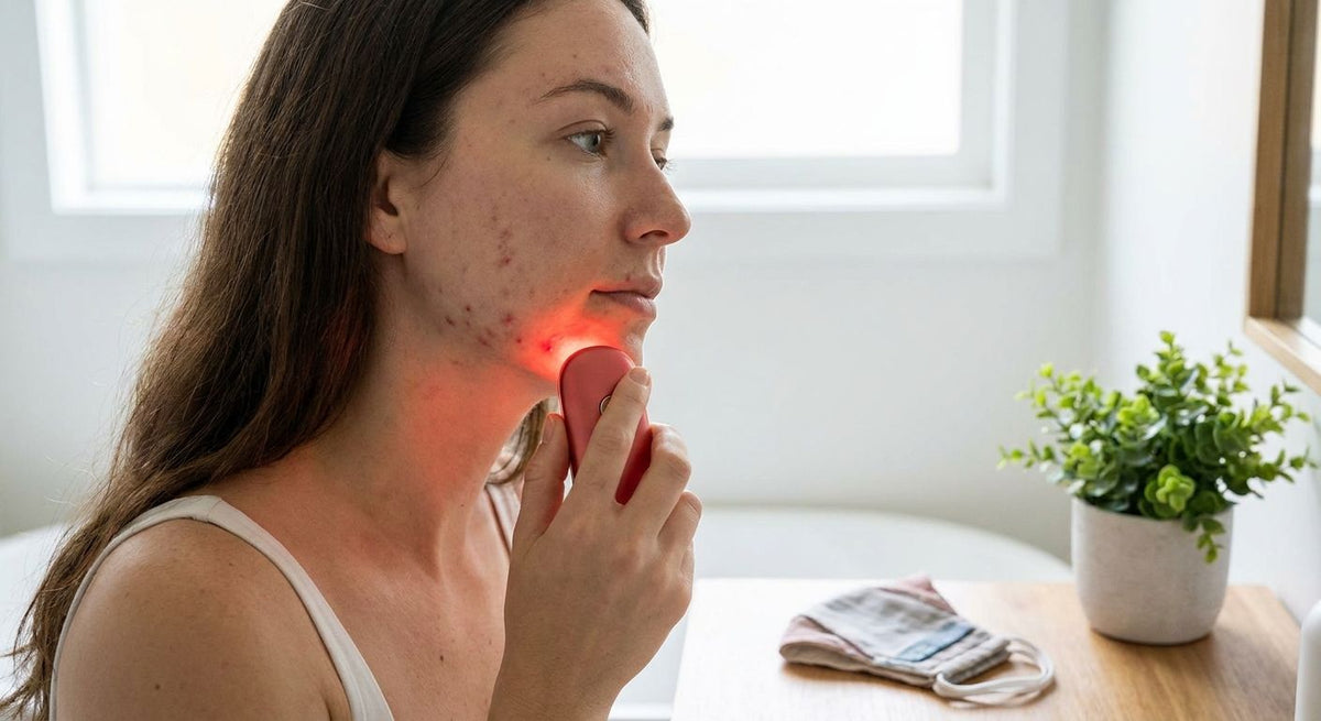 How to use red light therapy for maskne recovery