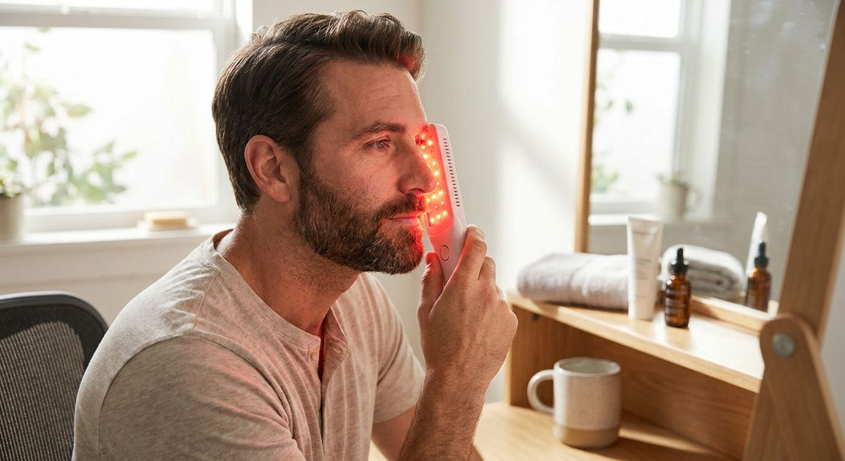 Red light therapy for men's skincare