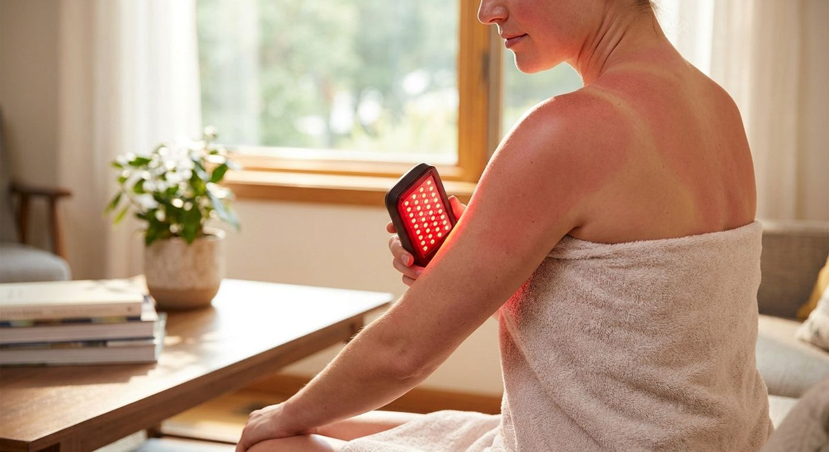 How to use red light therapy for sunburned skin recovery