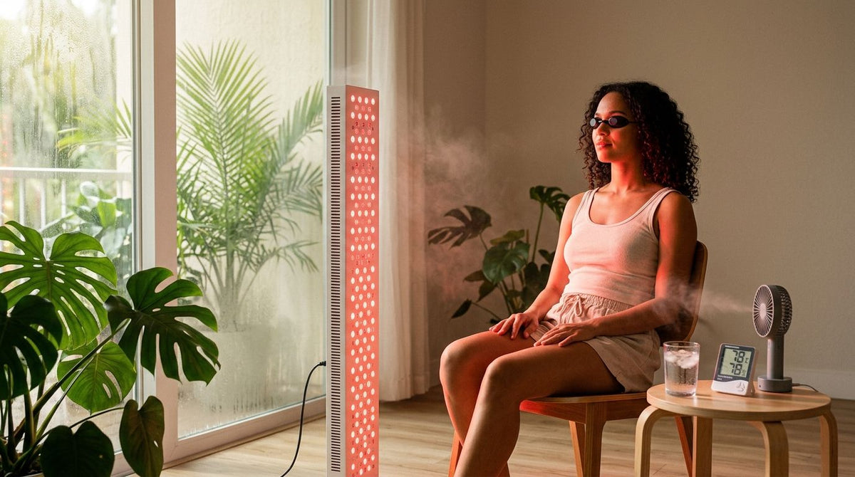 How to adjust red light therapy for humid climates
