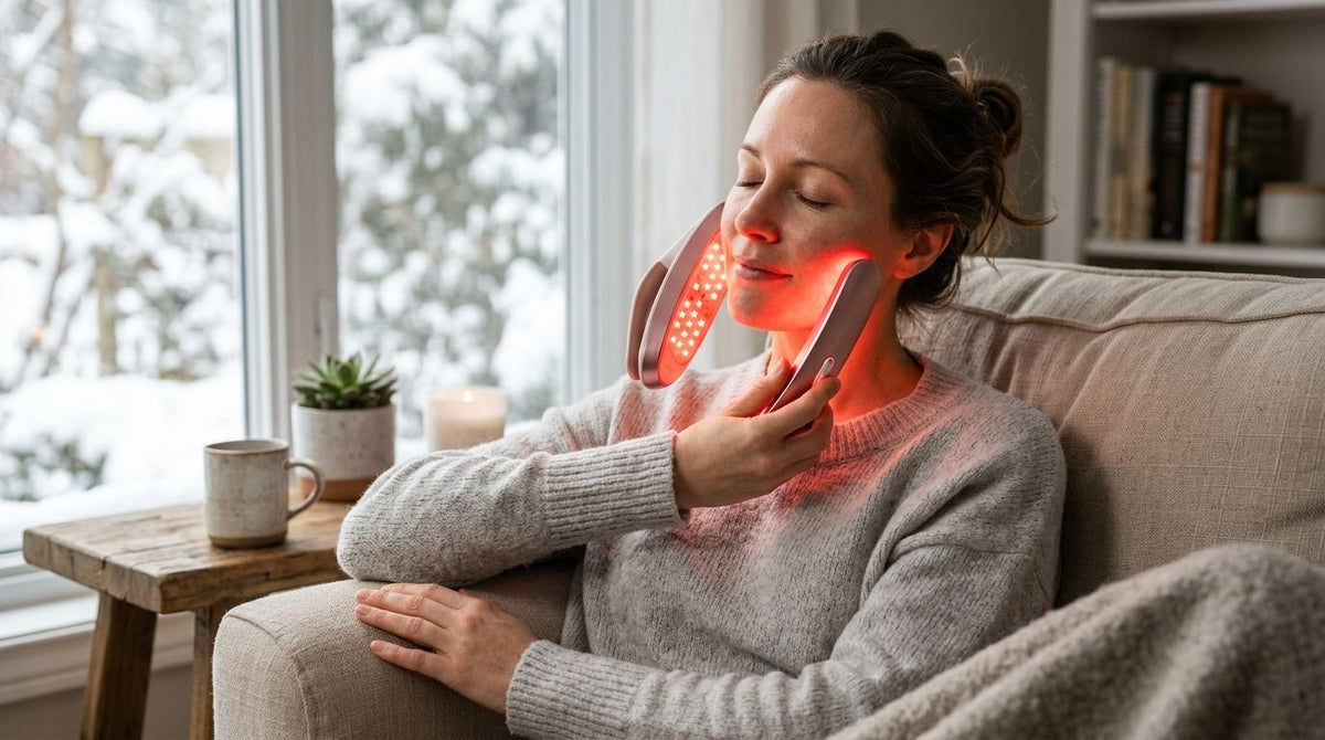 Red light therapy for winter-dry, tight skin