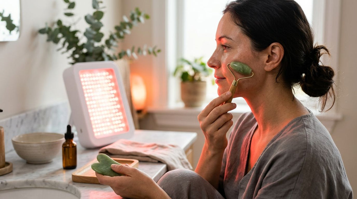 How to pair red light therapy with a gua sha or jade roller