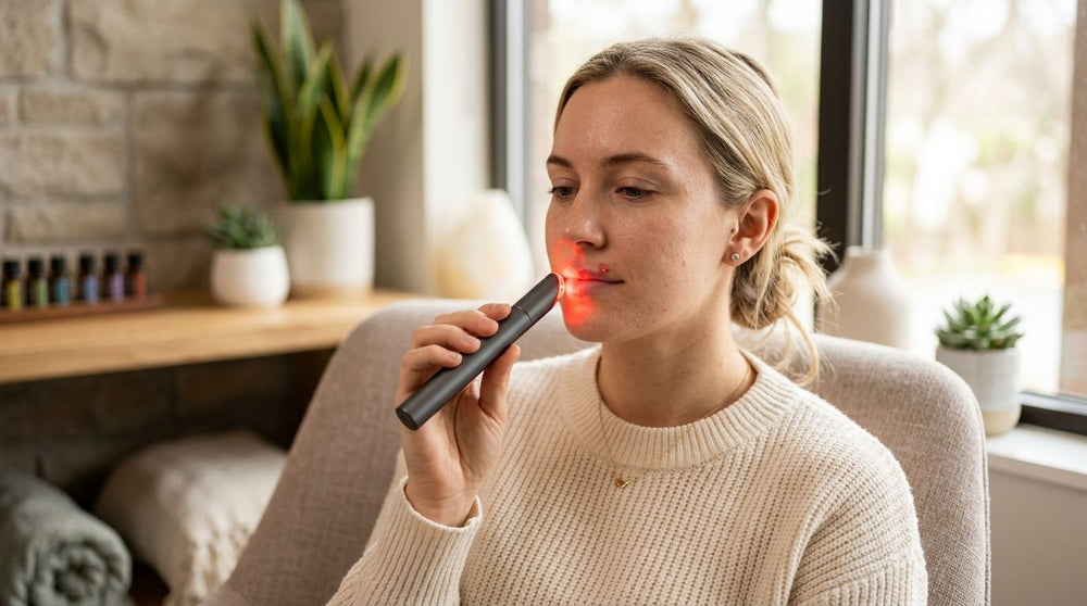 Red light therapy for cold sores