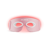The SolaWave Radiant Renewal Eye Recovery Pro, a pink LED mask with oval eye cutouts, offers soothing red light therapy for dark circles. Its an effective eye recovery device and is shown front-facing against a plain background.