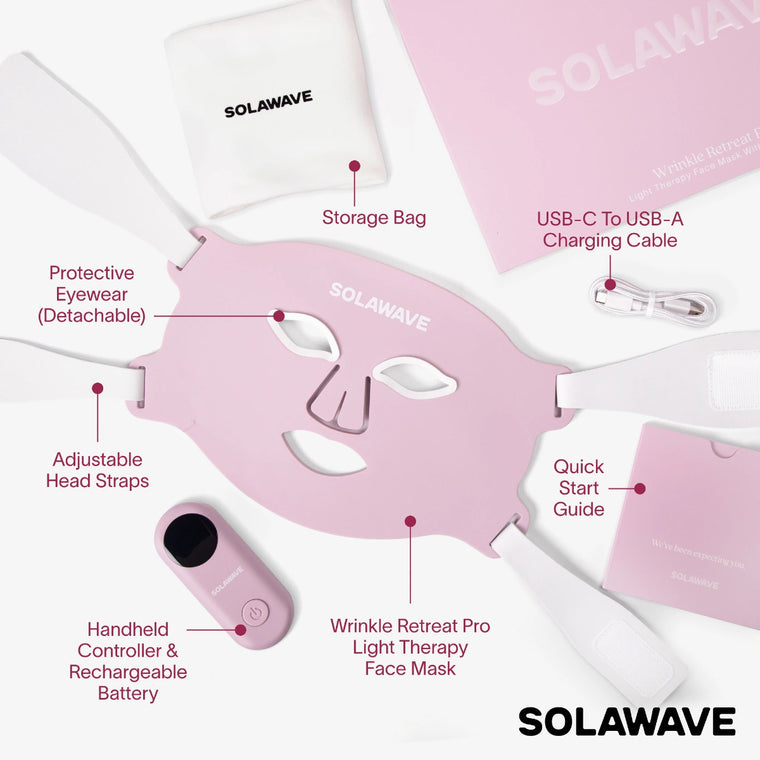 Mask Controllers Red Light Therapy Mask | LED Face Mask (FDA-Cleared) | Solawave