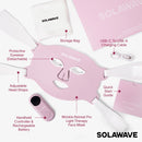 Solawave Wrinkle Retreat Pro Face Mask includes Protective Eyewear, Adjustable Head Straps, Handheld Controller with Rechargeable Battery, a Quick Start Guide, and USB-C to USB-A charging cable