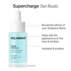An image showing the benefits of the activating face serum || 100mL