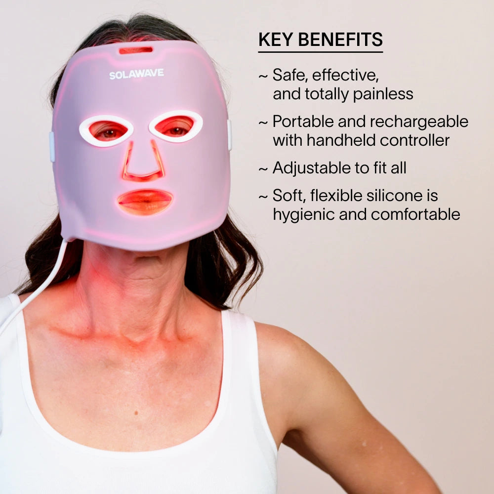 Wrinkle Retreat Red Light Therapy LED Face Mask | Solawave