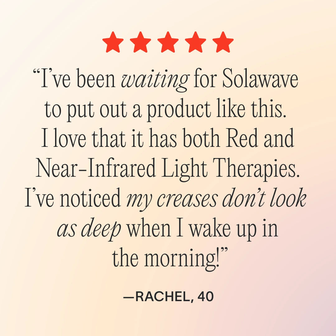 An image of a great review on Solawave