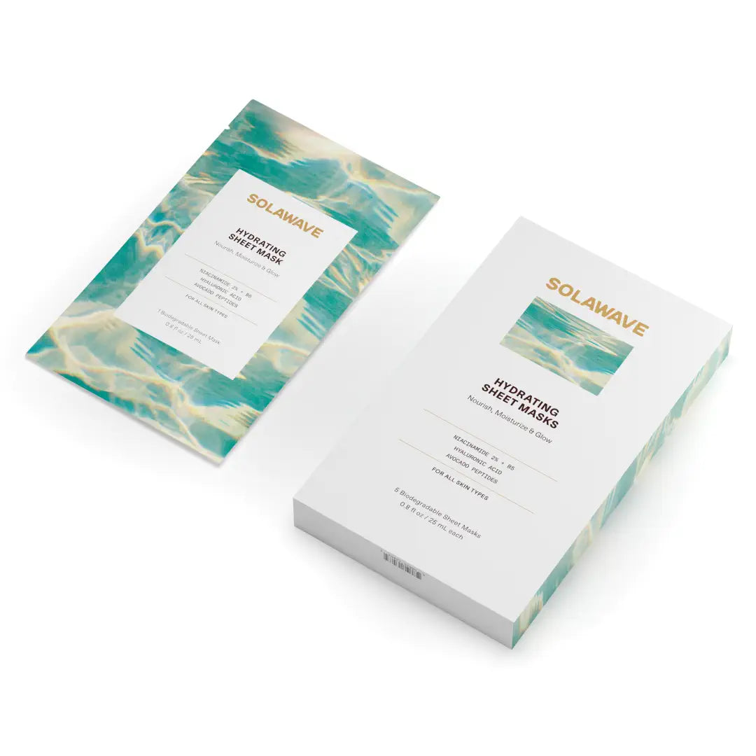 An image of Solawave hyaluronic acid sheet masks || 5 Pack
