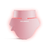 The Solawave Neck & Chest Rejuvenating Mask, shown with glowing red light on a neutral background, is perfect for fans of light therapy masks seeking effective skin-firming treatments.