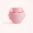 The Solawave Neck & Chest Rejuvenating Mask, shown with glowing red light on a neutral background, is perfect for fans of light therapy masks seeking effective skin-firming treatments.